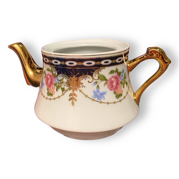 Vintage Sorelle Hand-Painted Porcelain Tea-Cup and Pot Set 1960s (Boxed) - Picture 7 of 13